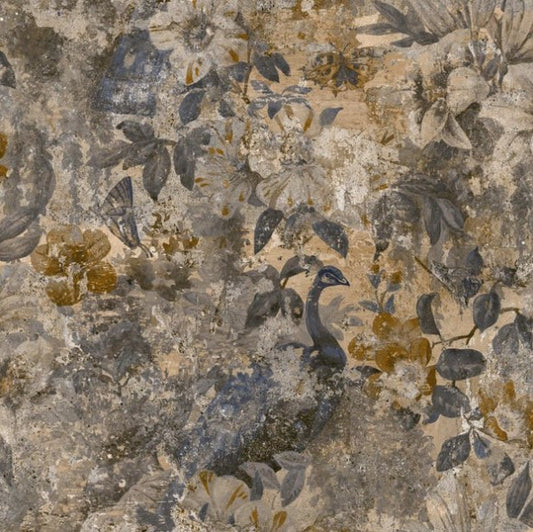 Thalia Peacock Concrete Textured Wallpaper Navy Sample
