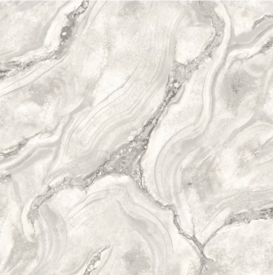Palmetto Agate Marble Wallpaper Grey Sample