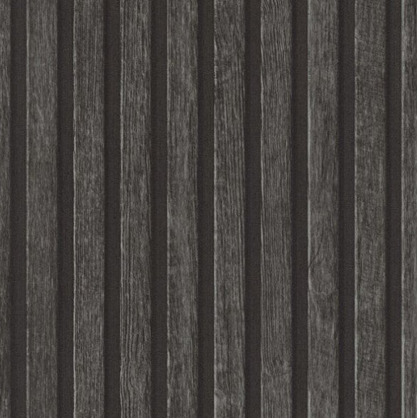Wooden Slat 3D Wallpaper - Charcoal Sample