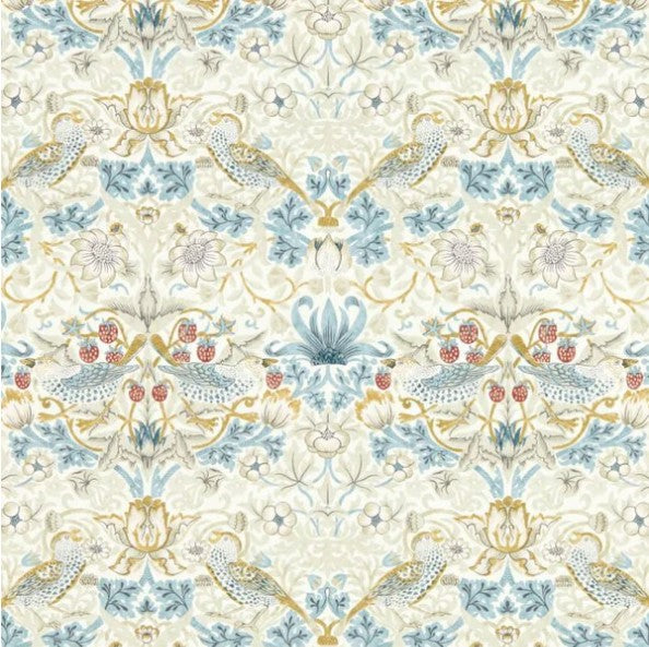 Clarke & Clarke Strawberry Thief Wallpaper- Linen/Plum Sample