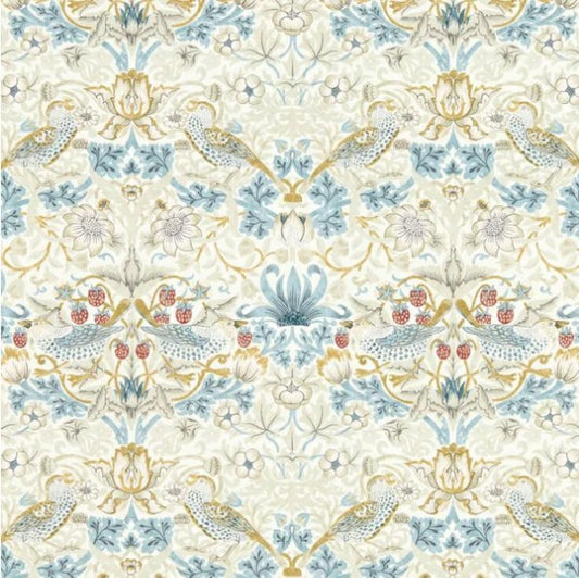 Clarke & Clarke Strawberry Thief Wallpaper- Linen/Plum Sample