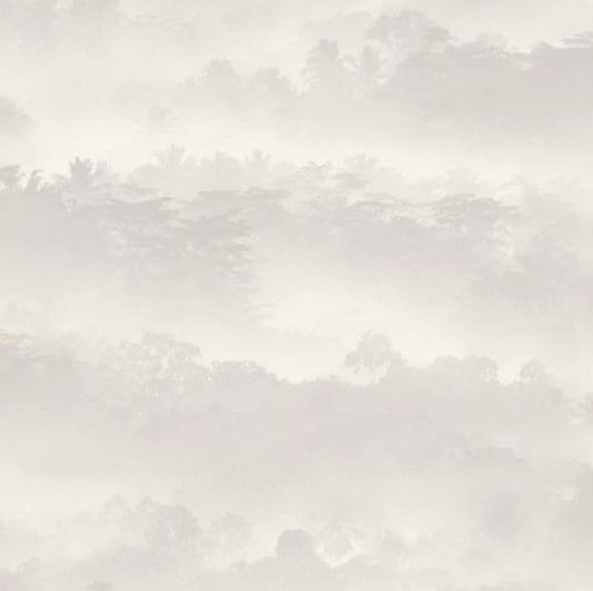 Tropical Misty Landscape Wallpaper - Taupe Sample