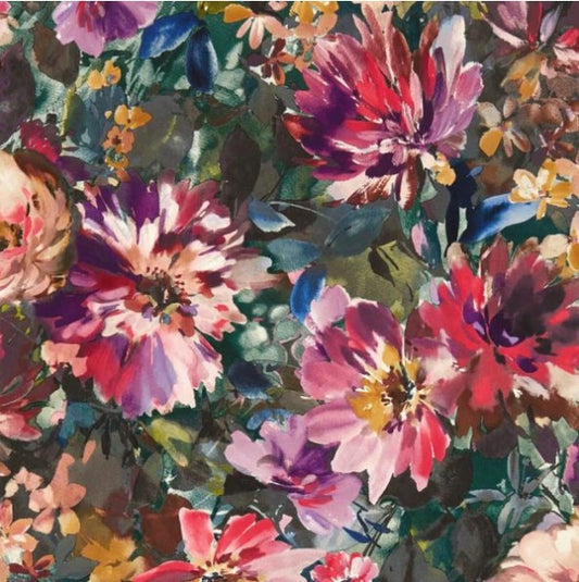 Clarke & Clarke Tahiti Wallpaper - Amethyst/Emerald Sample