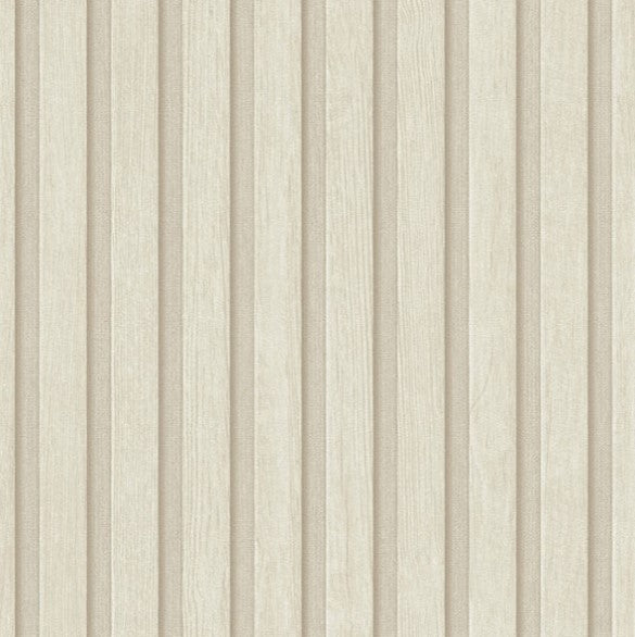 Wooden Slat 3D Wallpaper - Taupe Sample