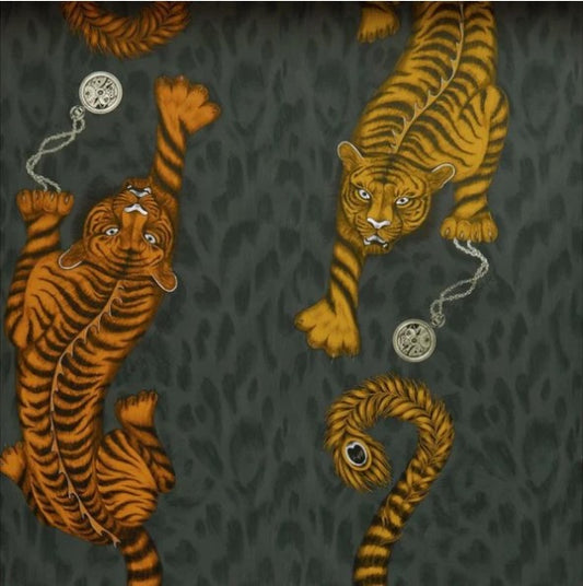 Clarke & Clarke Tigris Wallpaper- Flame Sample