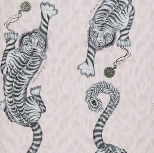 Clarke & Clarke Tigris Wallpaper- Pink Sample