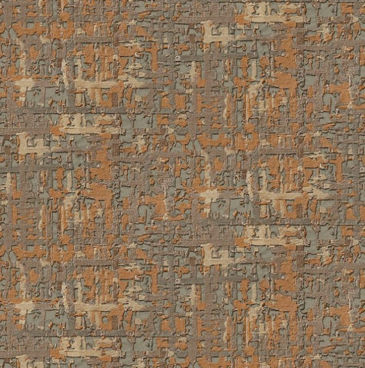 Embellished Silk Basket Weave Burnt Orange Wallpaper Sample
