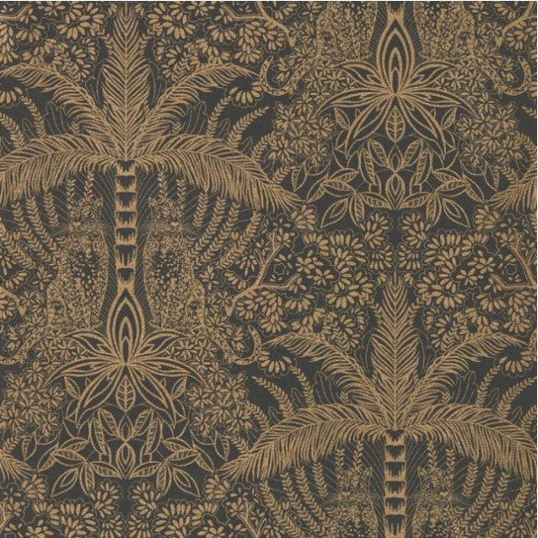 Clarke & Clarke Leopardo Wallpaper - Antique/Noir Sample