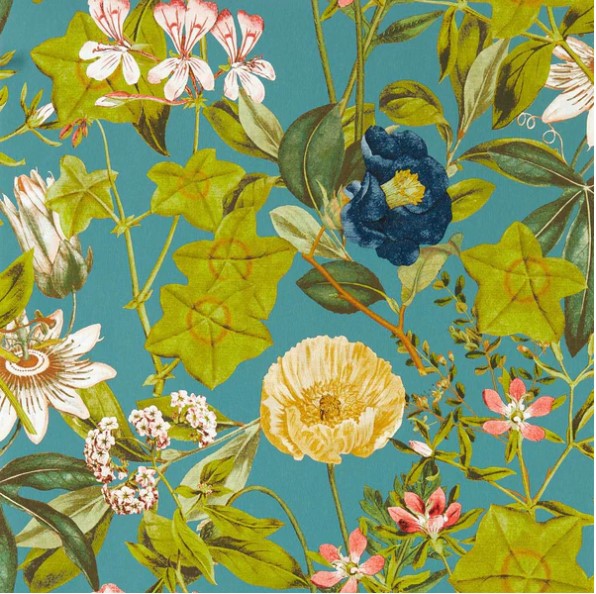 Clarke & Clarke Passiflora Wallpaper - Chambray Sample