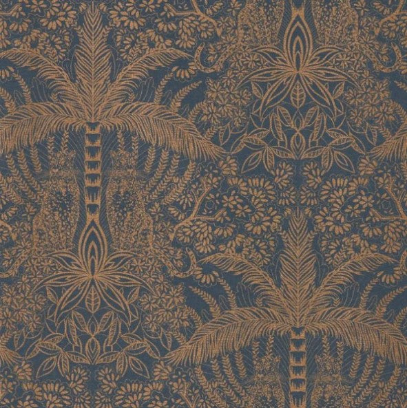 Clarke & Clarke Leopardo Wallpaper - Copper/Midnight Sample