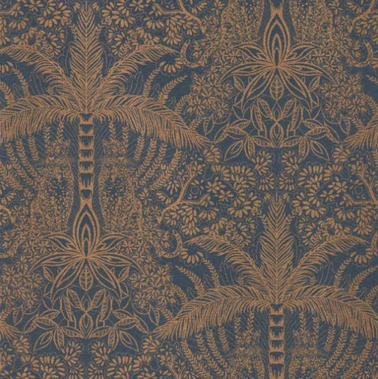 Clarke & Clarke Leopardo Wallpaper - Copper/Midnight Sample