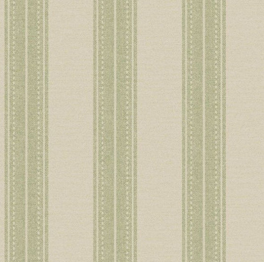 Yuste Stripe Wallpaper - Sage Sample