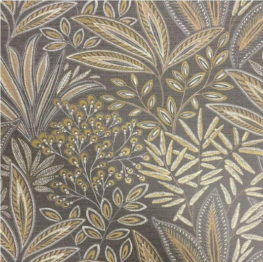 Crown Sahara Leaf Fern Wallpaper - Mocha Sample