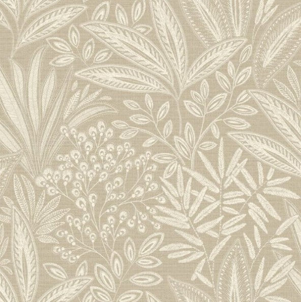 Crown Sahara Leaf Fern Wallpaper - Natural Sample