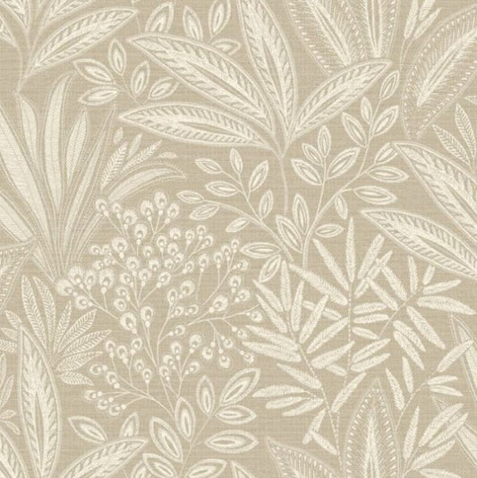 Crown Sahara Leaf Fern Wallpaper - Natural Sample