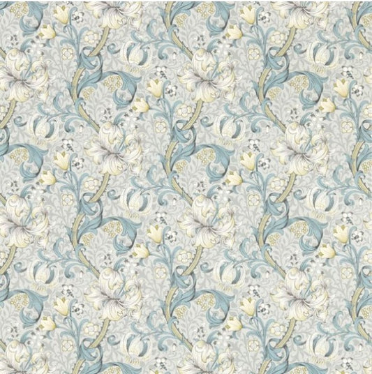 Clarke & Clarke Golden Lily Wallpaper - Slate/Dove Sample