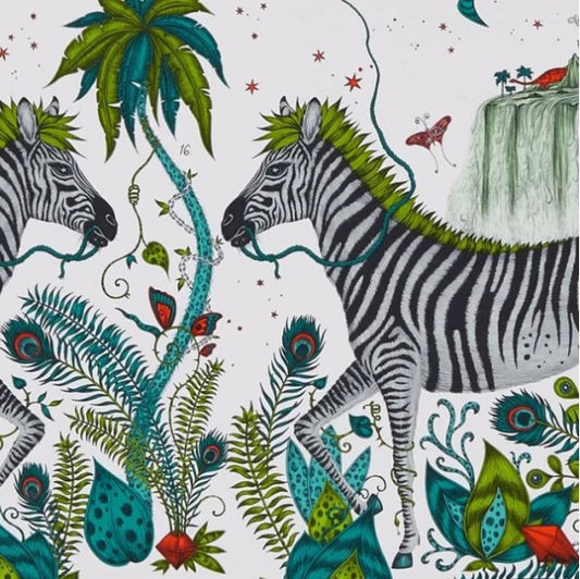 Clarke & Clarke Lost World Wallpaper- Green Sample