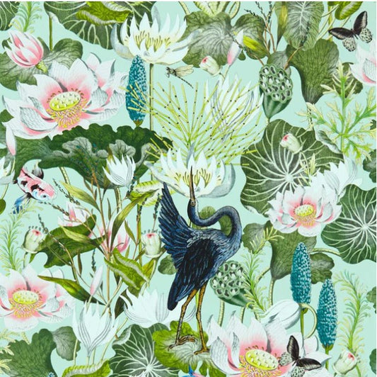 Clarke & Clarke Waterlily Wallpaper - Mineral Sample