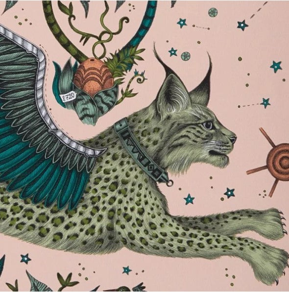 Clarke & Clarke Lynx Wallpaper - Pink Sample