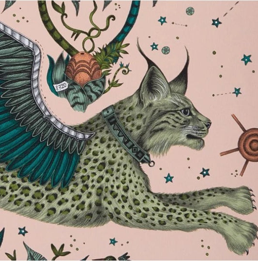 Clarke & Clarke Lynx Wallpaper - Pink Sample