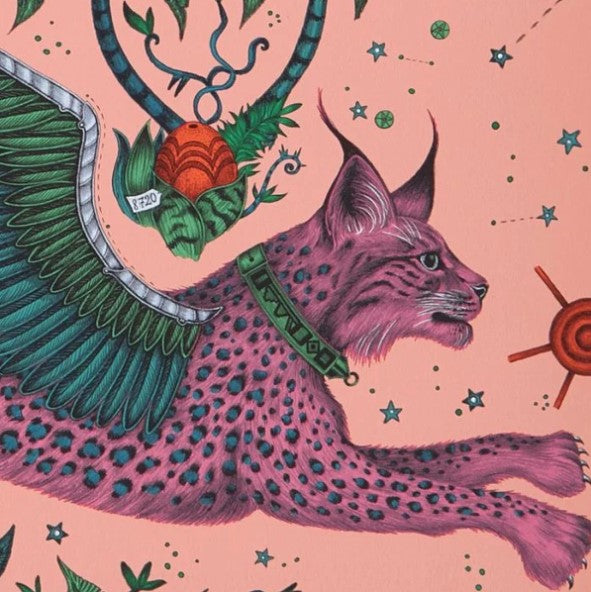 Clarke & Clarke Lynx Wallpaper- Coral Sample