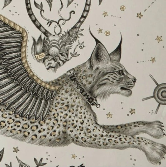 Clarke & Clarke Lynx Wallpaper- Gilver Sample