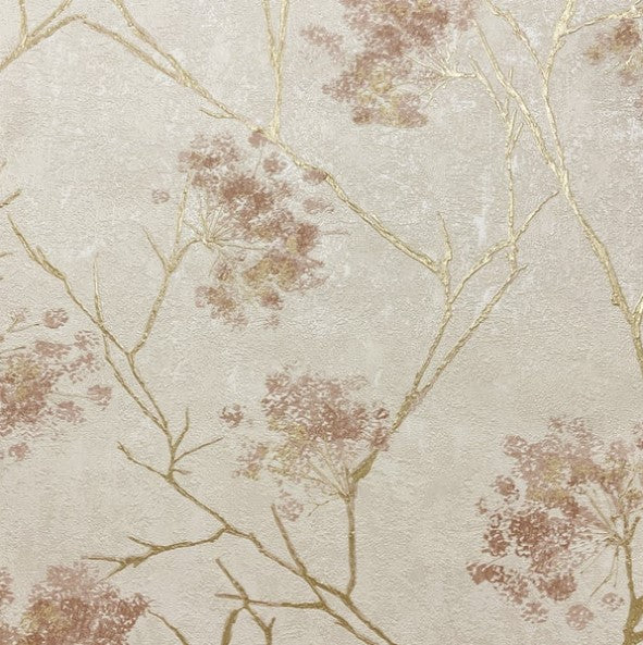 Vymura Sofia Sprig Wallpaper - Blush Sample