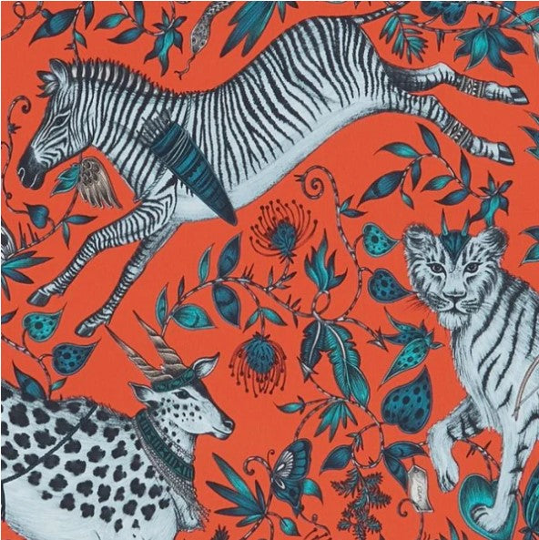 Clarke & Clarke Protea Wallpaper- Coral Sample