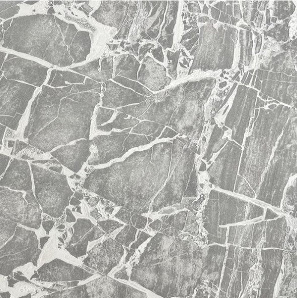 Enzo Metallic Marble Wallpaper - Dark Grey Sample