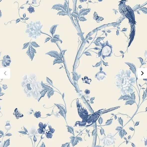 Laura Ashley Summer Palace Royal Blue Wallpaper Sample