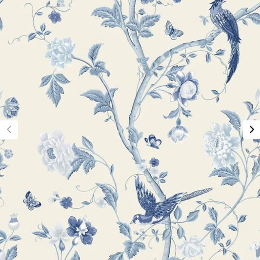 Laura Ashley Summer Palace Royal Blue Wallpaper Sample