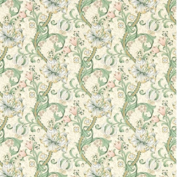 Clarke & Clarke Golden Lily Wallpaper - Linen/Blush Sample