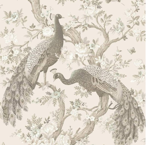 Laura Ashley Belvedere Soft Truffle Wallpaper Sample