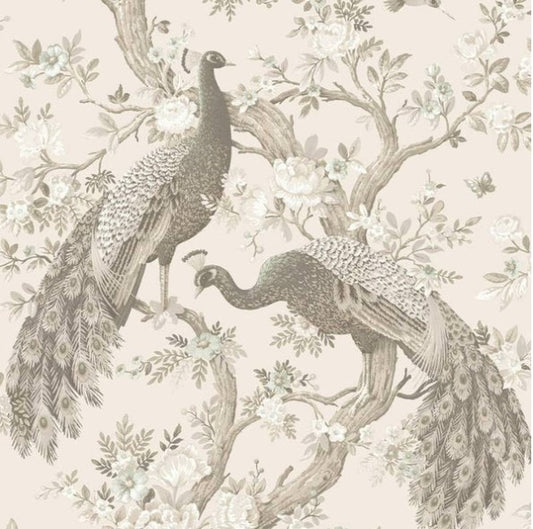 Laura Ashley Belvedere Soft Truffle Wallpaper Sample