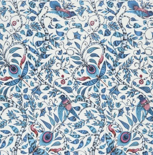 Clarke & Clarke Rousseau Wallpaper - Blue Sample