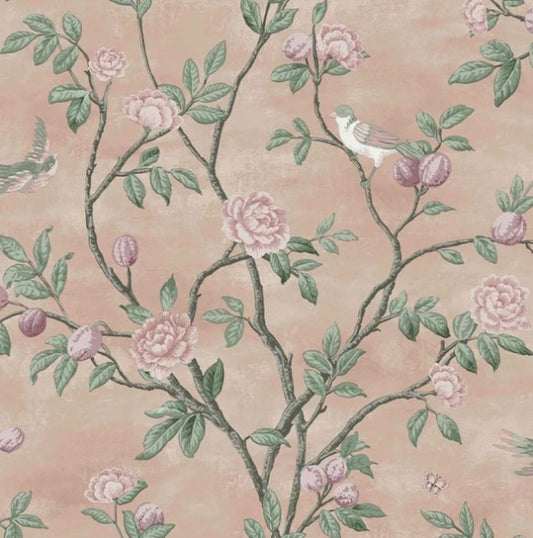 Laura Ashley Eglantine Blush Wallpaper Sample