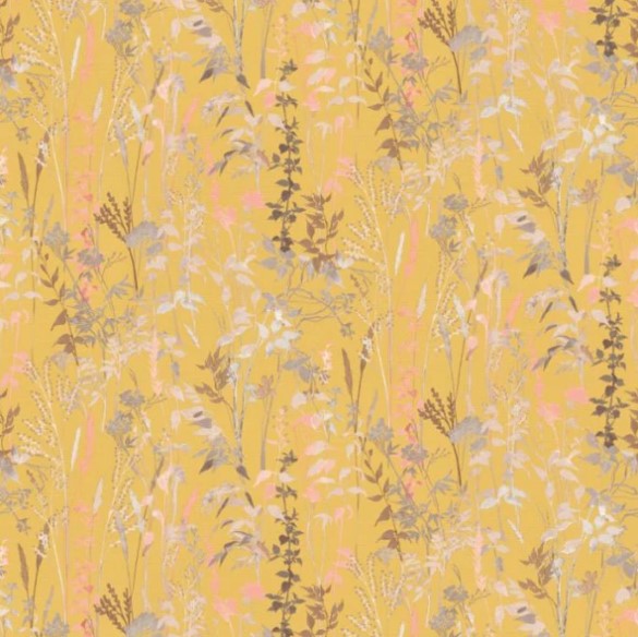 Watercolour Wild Flower Wallpaper Yellow Sample