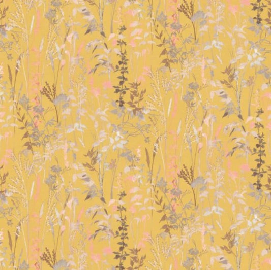 Watercolour Wild Flower Wallpaper Yellow Sample