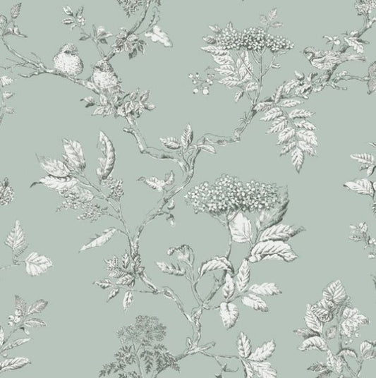 Laura Ashley Elderwood Wallpaper- Duck Egg Sample