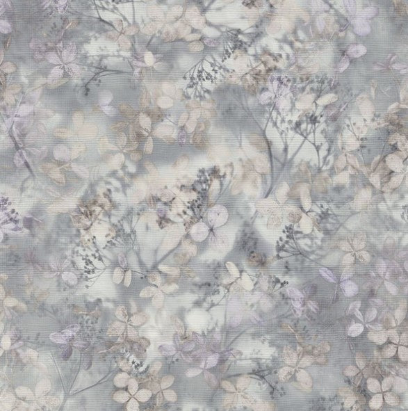 Purity Blossom Floral Wallpaper - Grey Sample