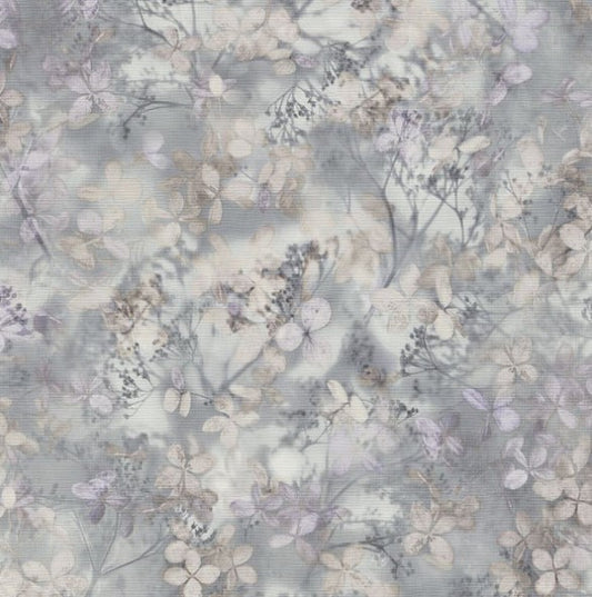 Purity Blossom Floral Wallpaper - Grey Sample