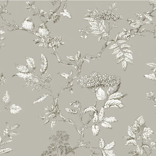 Laura Ashley Elderwood Wallpaper- Steel Sample