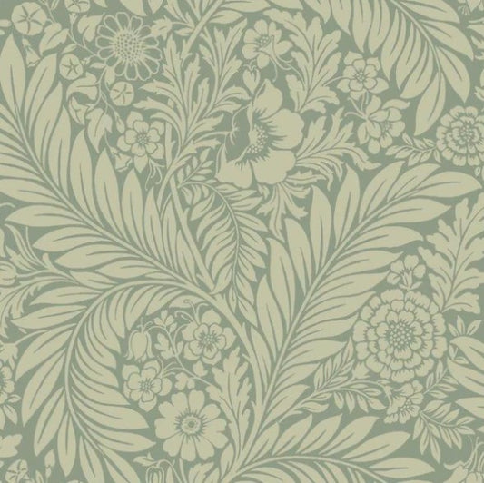 Florence Floral Leaf Wallpaper Green Sample
