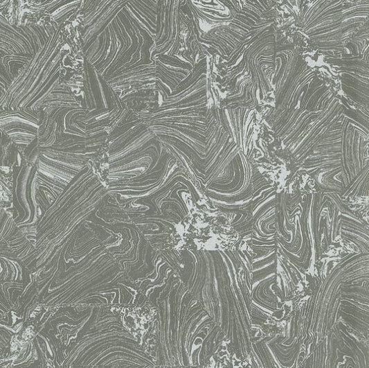 Madoc Marble Texture Wallpaper - Grey Sample