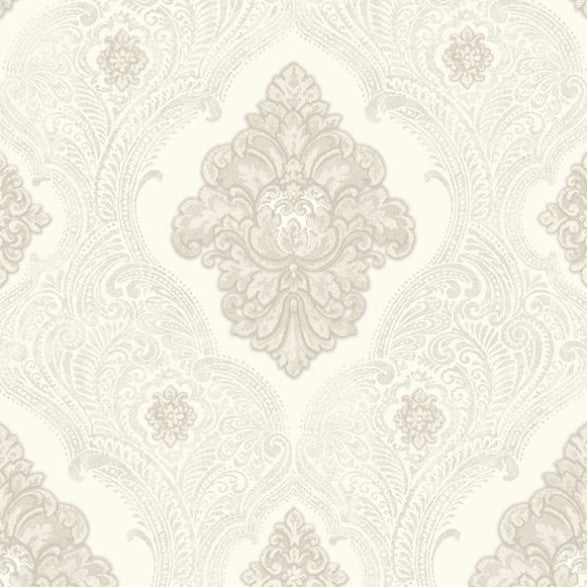 Ravella Damask Wallpaper - Neutral Sample