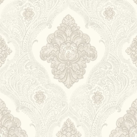 Ravella Damask Wallpaper - Neutral Sample