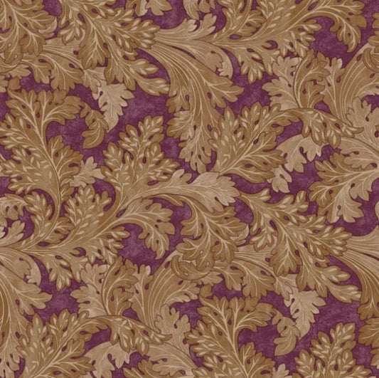 Forenza Leaf Wallpaper - Berry Sample