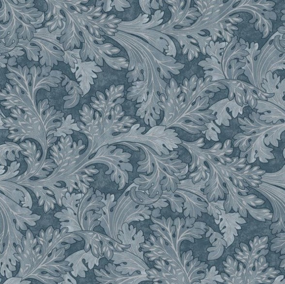 Forenza Leaf Wallpaper - Navy Sample