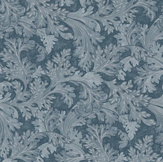 Forenza Leaf Wallpaper - Navy Sample