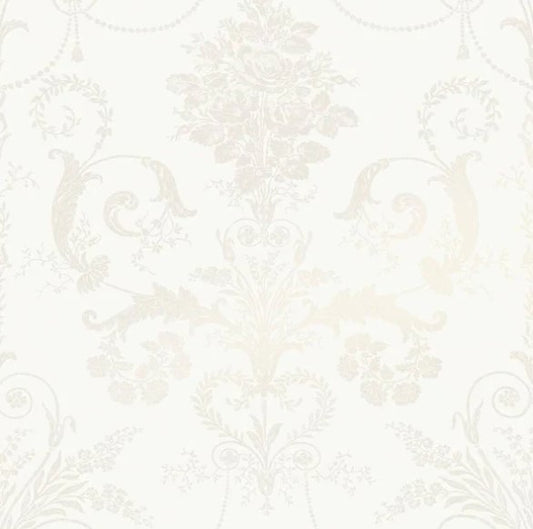 Laura Ashley Josette White Wallpaper Sample